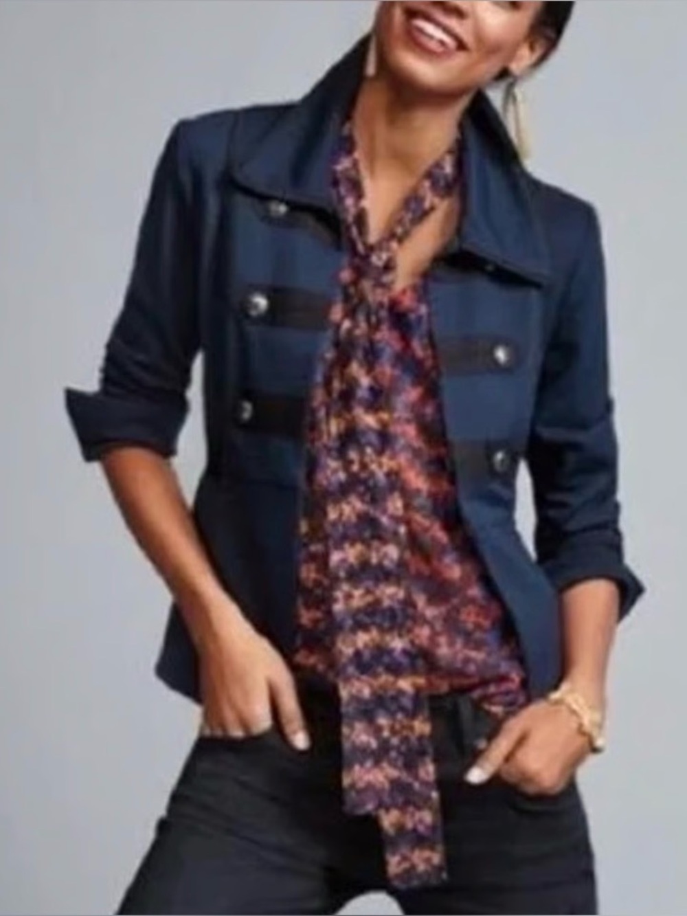Cabi #3375 In The Band Navy Blue Marching Band Military Jacket large